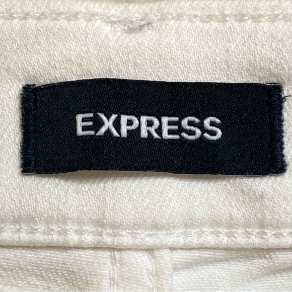 Express White Denim Jeans Bootcut High Rise Womens Size 8R w Pockets - Picture 6 of 8